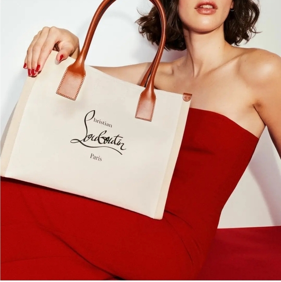 Christian Louboutin ✨️ NWOT Nastroloubi Natural Small Tote Bag - Picture 1 of 17